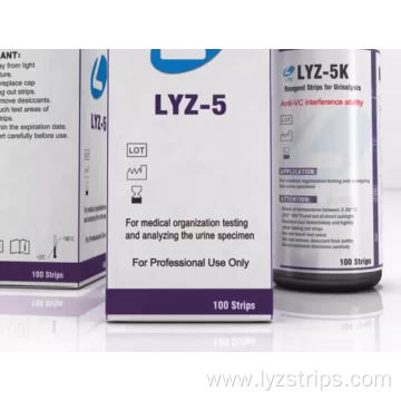 LYZ 5 Parameter test Urinalysis Reagent Strip